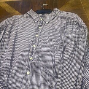 Ralph Lauren Men's Plaid Shirt - Purple and White